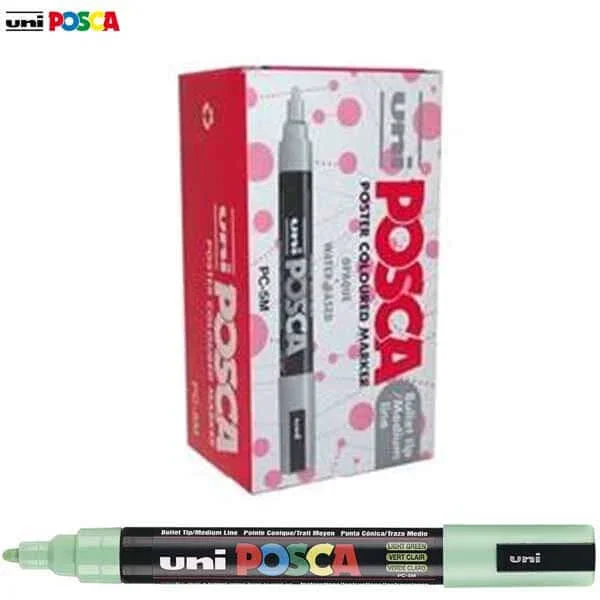 12 Pennarelli Uni Posca PC 5M Verde Chiaro Punta Media 1,8 – 2,5 Mm Marker
