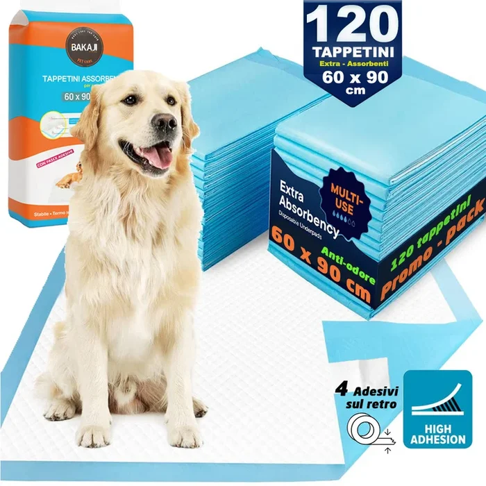 120 x Traversine per Cani tappetini igienici con adesivi Super assorbenti 60×90 cm