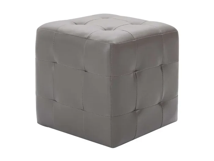 2 pz Comodini Grigi 30x30x30 cm Ecopelle