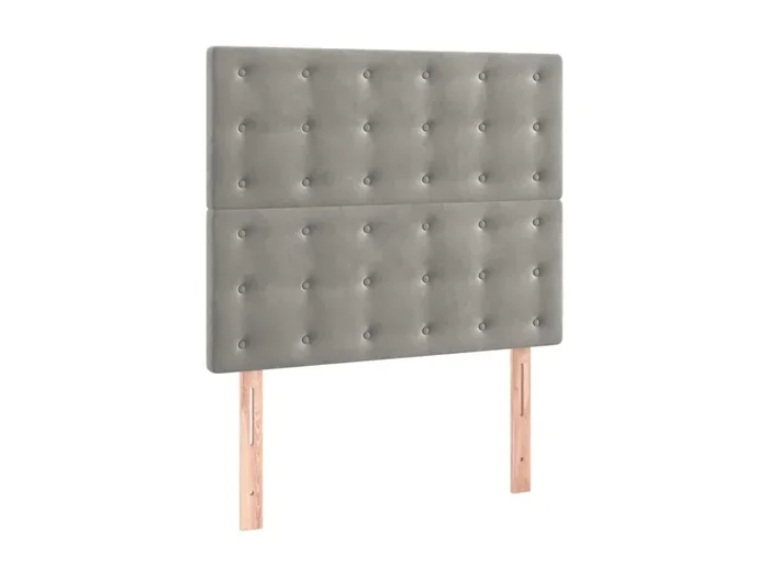 2 Pz Testiera Grigio Chiaro 80x5x78/88 cm in Velluto CFW143496