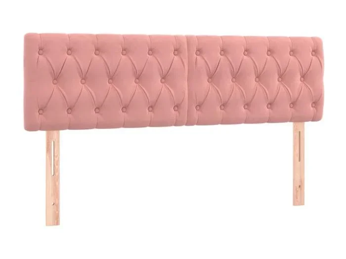 2 Pz Testiera Rosa 72x7x78/88 cm in Velluto CFW672053