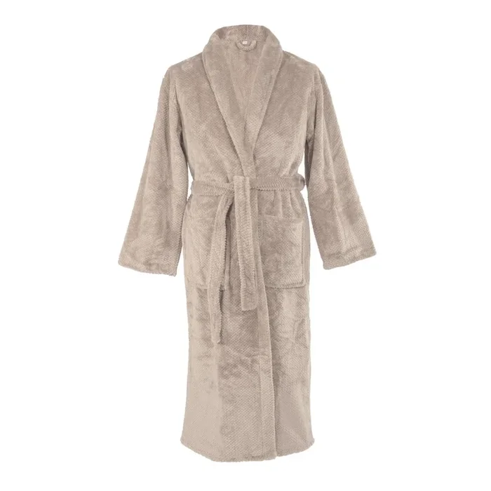Accappatoio Pippa L/XL, in micropile, grigio tortora