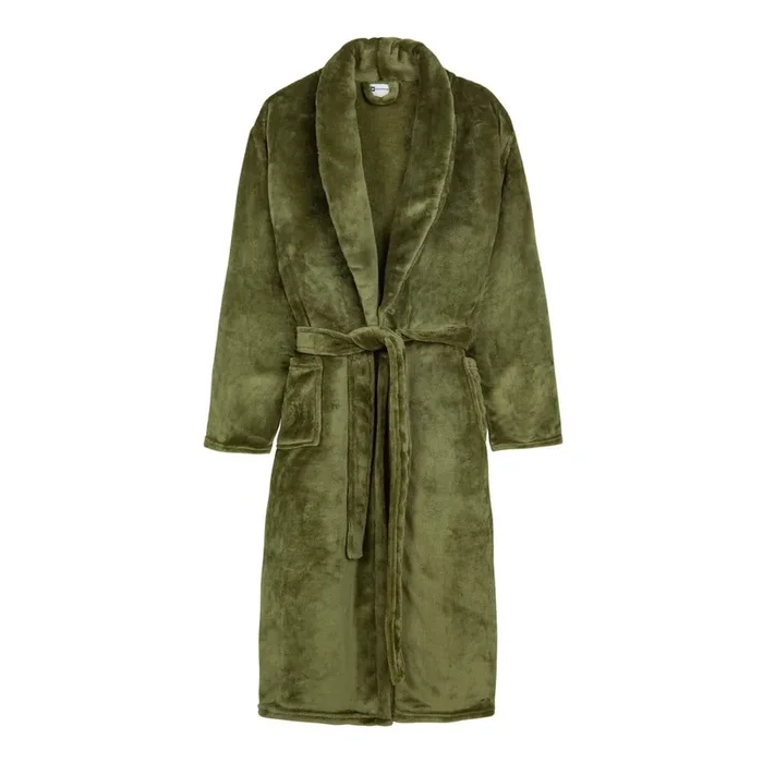 Accappatoio Polyvelvet XS/S, in micropile, verde