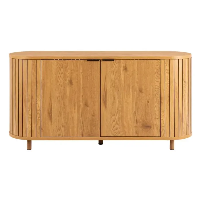 ActonaCassettiera ColimaCon effetto rovere, in MDF, trattamento della superficie melamina, di colore naturale, larghezza totale 160 cm, altezza totale 80 cm, profondità totale 45 cm