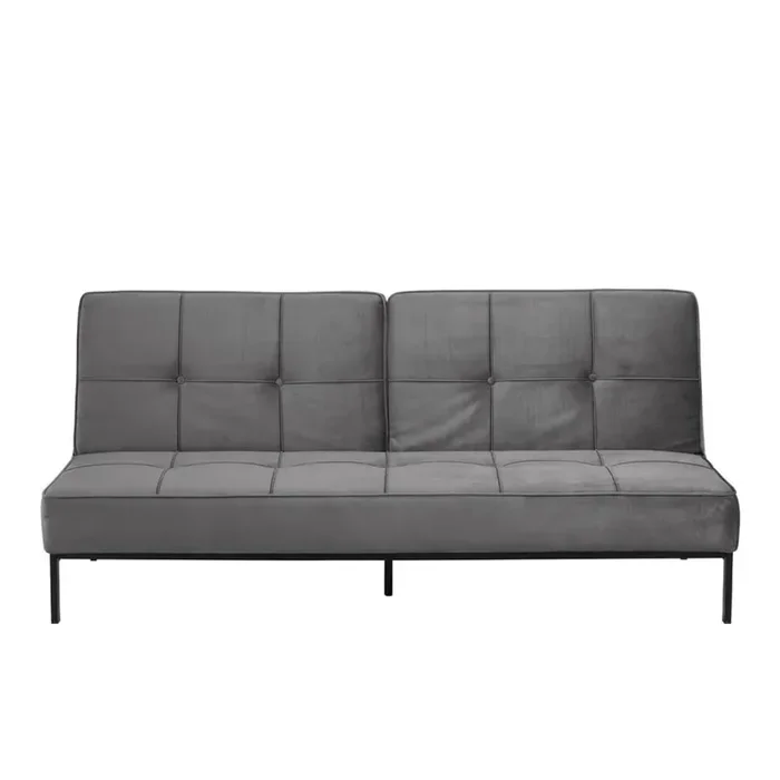 ActonaDivano PerugiaCon rivestimento in velluto, allungabile, grigio chiaro, a tre posti, larghezza totale 198 cm