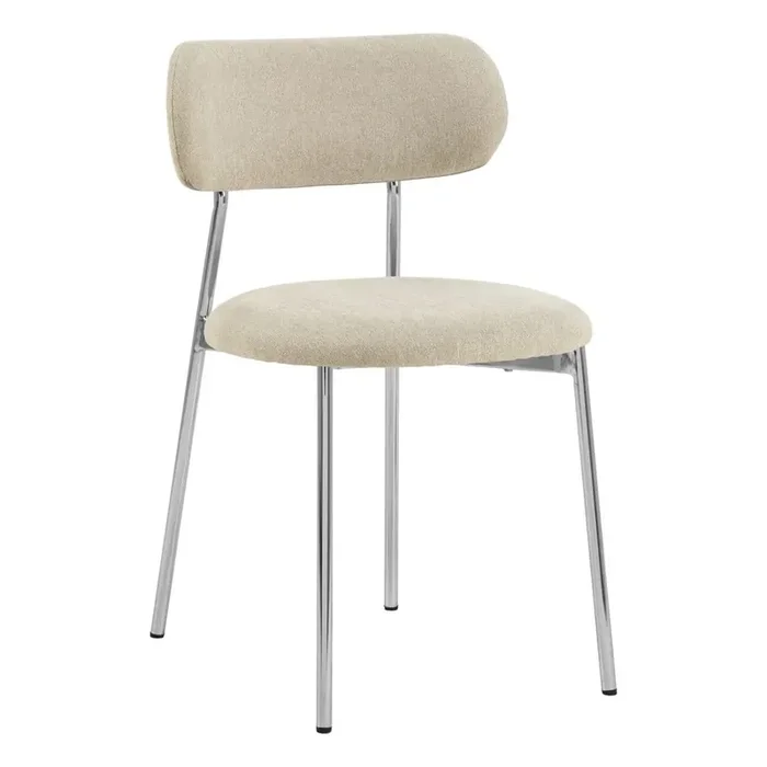 ActonaSedia da pranzo LyricIn imbottito, con rivestimento in tessuto, color crema