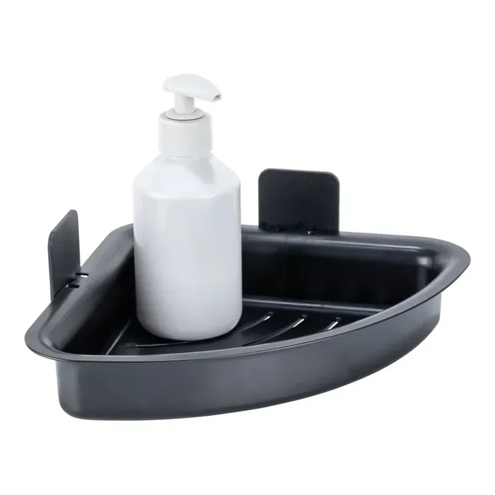 AllstarMensola da bagno ParmaSenza foratura, in plastica, nera