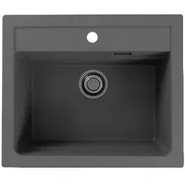 Alveus Atrox lavello in granito 59×50 cm grigio/grafite/inox 1131995