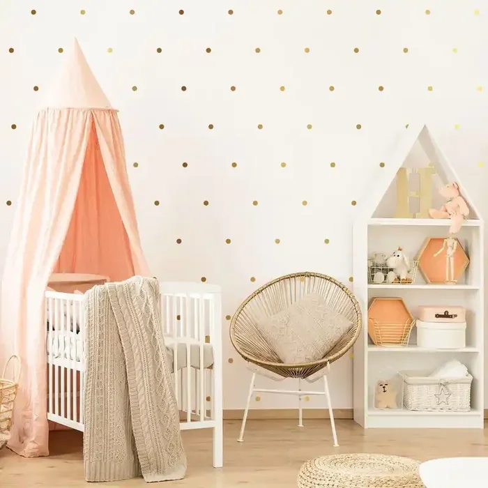 AmbianceSet di adesivi per bambini Golden Points100 pz, per muro, 2×2 cm