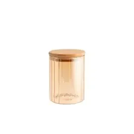 Ambra barattolo in vetro, tappo bamboo 650 cc