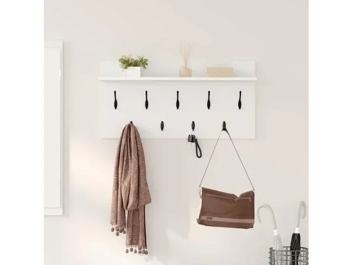 Appendiabiti da parete Bianco 80 x 40 x 12 cm Legno ingegnerizzato
