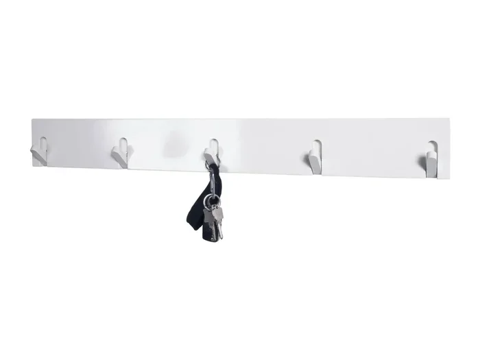 Appendiabiti di design con 5 ganci da parete bianchi Neli