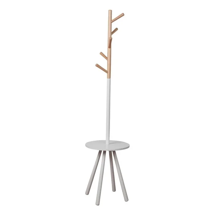 Appendiabiti Table Tree In legno di cauciù massiccio, bianco, altezza totale 169 cm