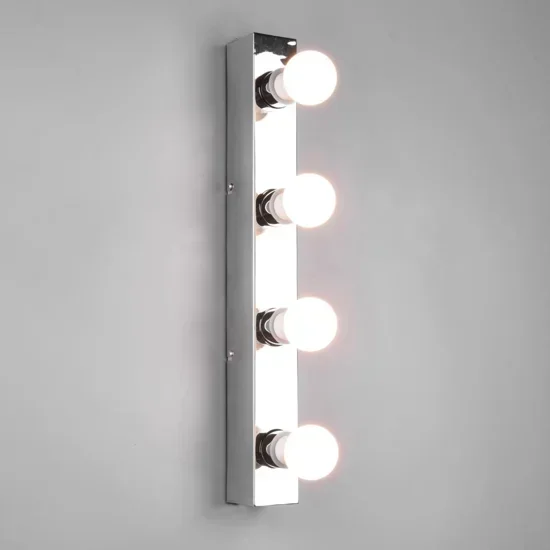 Applique da bagno moderno 4 luci cromo