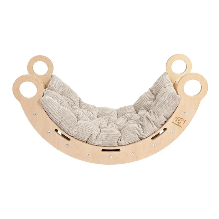 Arco a dondolo montessori Montessori Con cuscino, in pino massiccio, beige/di colore naturale, 39×75 cm, altezza totale 38 cm