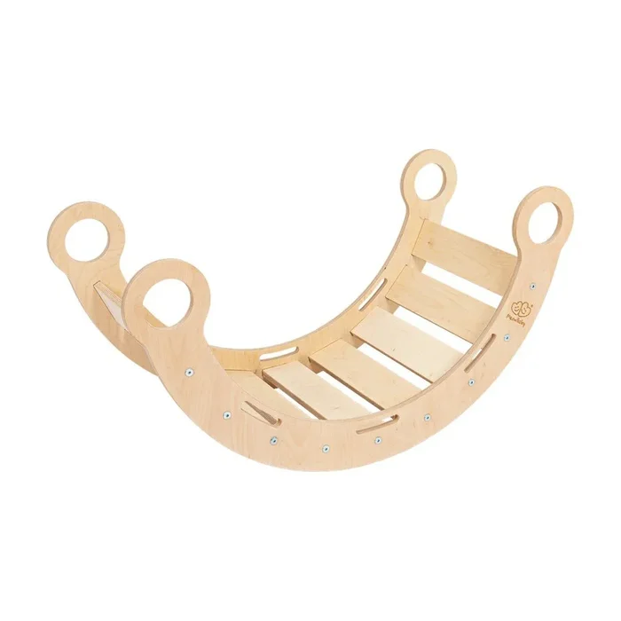 Arco a dondolo montessori Montessori In pino massiccio, di colore naturale, 39×75 cm, altezza totale 38 cm