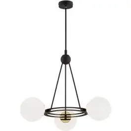 Argon Amalfi lampada sospesa 3×15 W nero-ottone-opale 6150
