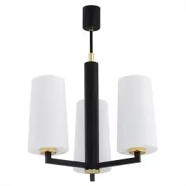 Argon Camelot Plus lampada sospesa 3×15 W nero-ottone-opale 6143