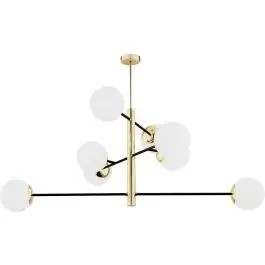 Argon Cameron lampada da soffitto x15 W nero-ottone-opale 5041