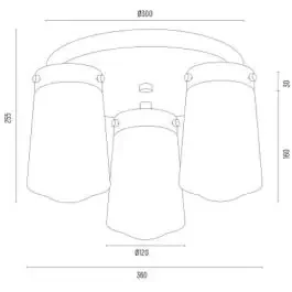 Argon Pasadena lampada da soffitto 3×15 W ottone-opale 6165