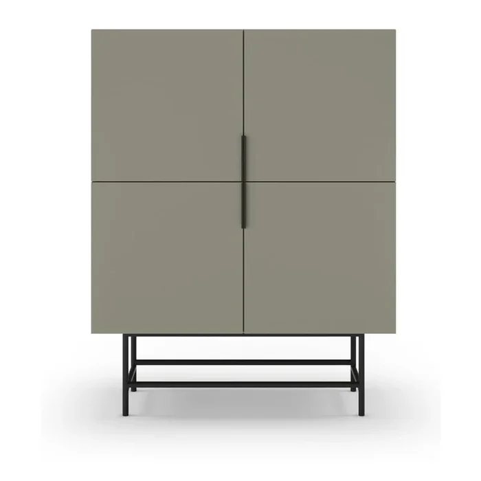 Armadietto Eldia In truciolato, trattamento della superficie: melamina, verde/grigio, larghezza totale 100 cm, altezza totale 128 cm, profondità totale 40 cm