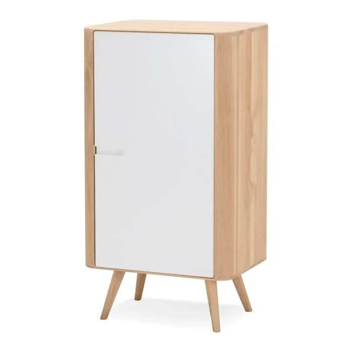 Armadietto Ena Trattamento della superficie: verniciatura a olio, con trama semilucida/con trama opaca, bianco/di colore naturale, larghezza totale 60 cm, altezza totale 110 cm, profondità totale 42 cm