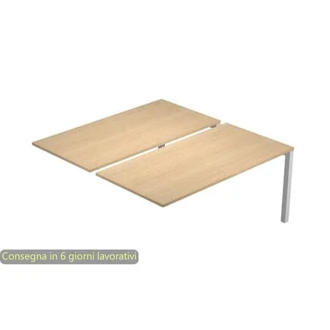 ARTEXPORT – Postazione aggiuntiva doppia bench rovere 140x168x72,5 cm gamba a ponte in metallo bianco bridge – BENCH14-S/C-AM