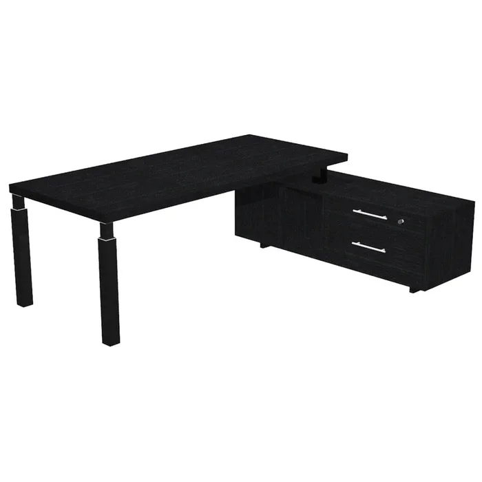 ARTEXPORT – Scrivania dir. C/mobile serv. 210x90cm prestige quadro nero venato/nero – 902RIT/G/8/AQ