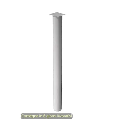 ARTEXPORT – Supporto metallico per raccordo angolare scrivania presto ø 6 cm – h. 69,5 cm – grigio alluminio – 60011-AA
