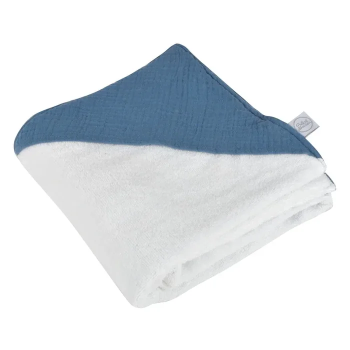 Asciugamano con cappuccio da bambini Gauge In mussola, blu, 75×75 cm