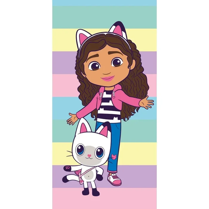 Asciugamano per bambini Gabby´s Dollhouse Colors In cotone, 70×140 cm