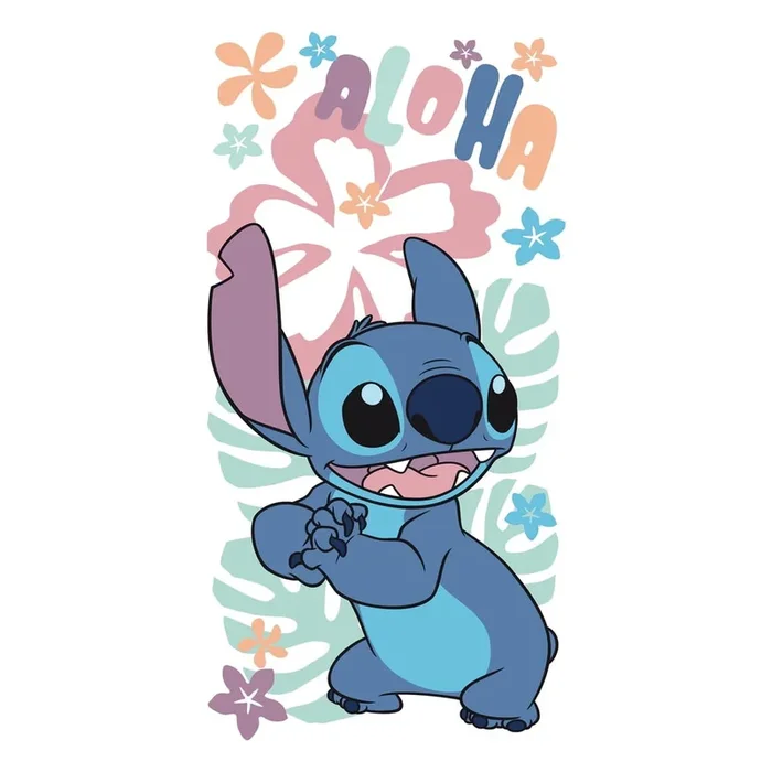 Asciugamano per bambini Lilo and Stitch “Hawaiian Harmony” In cotone, 70×140 cm