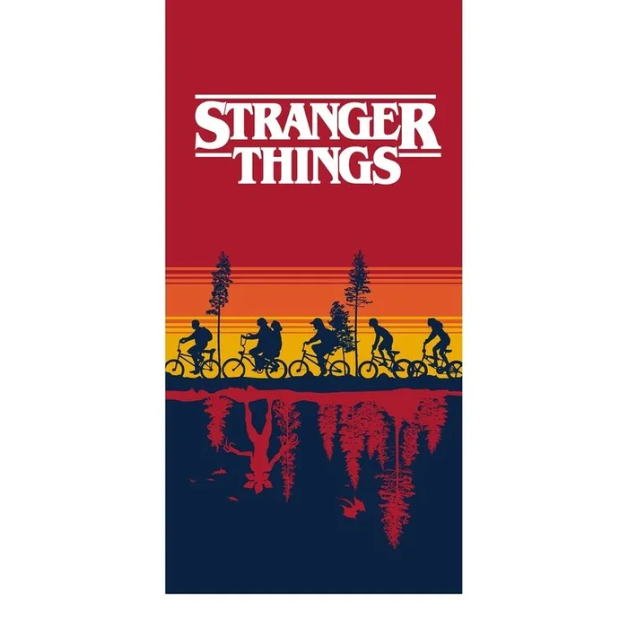 Asciugamano per bambini Stranger Things In cotone, rosso, 70×140 cm