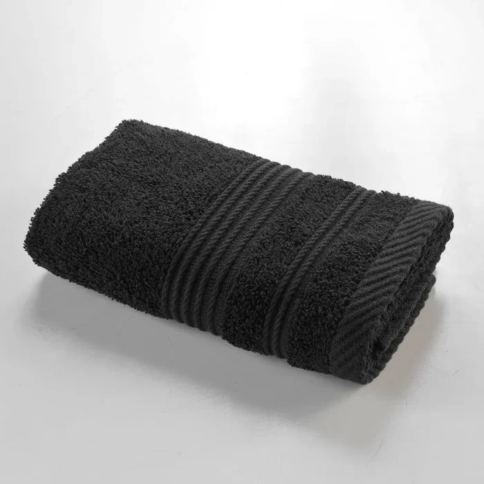 Asciugamano Tendresse Tipo terry, in cotone, nero, 30×50 cm