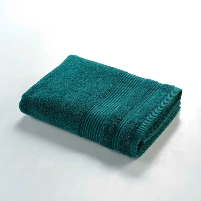 Asciugamano Tendresse Tipo terry, in cotone, verde scuro, 70×130 cm