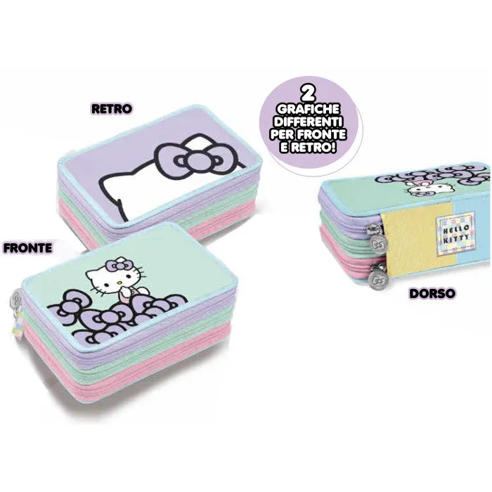 Astuccio 3 Zip Hello Kitty