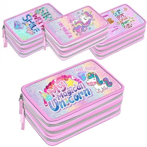 Astuccio 3zip Playtoy Glitter Assortito