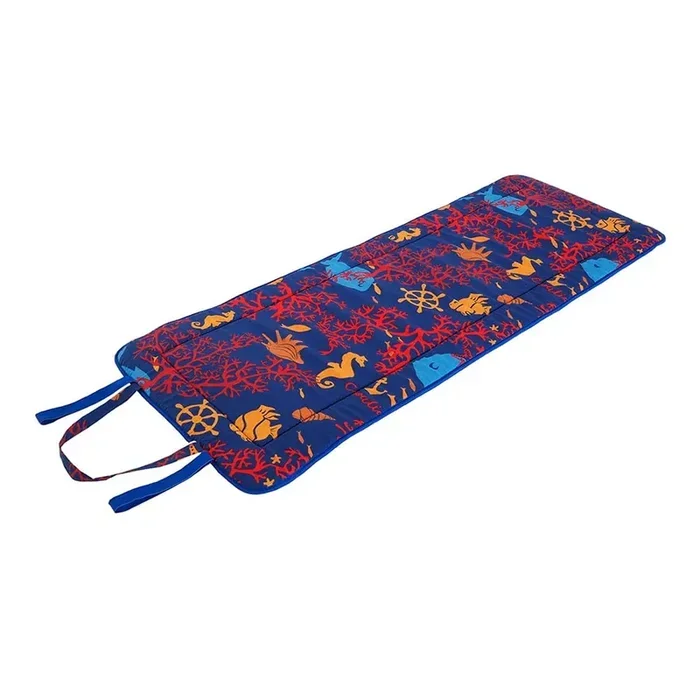 B.E.S.Cuscino per seduta da giardino SeahorsePer sedia a sdraio, con stampe, rosso/blu, 52×148 cm