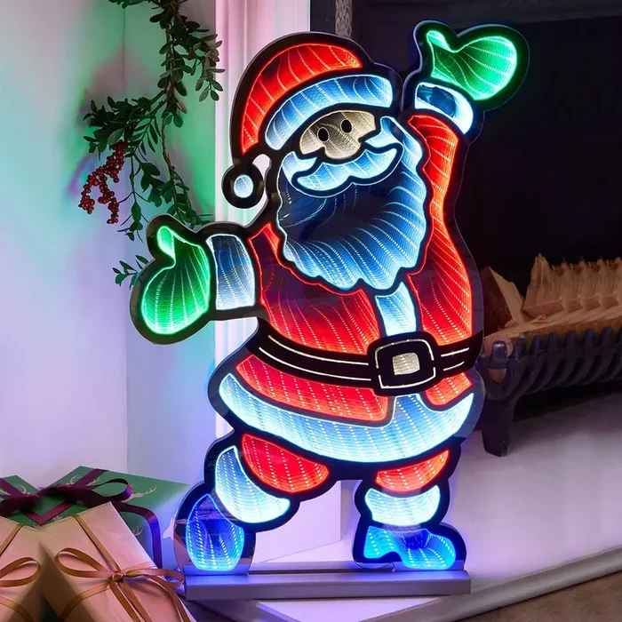 Babbo Natale Infinity 60 cm Addobbo Luminoso Decorazione LED Natalizia