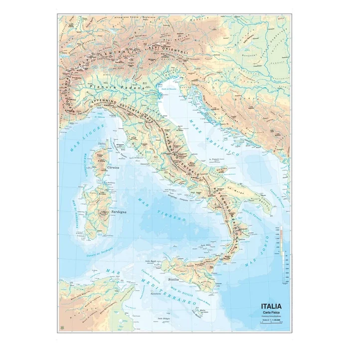 BELLETTI – Carta geografica scolastica murale italia
