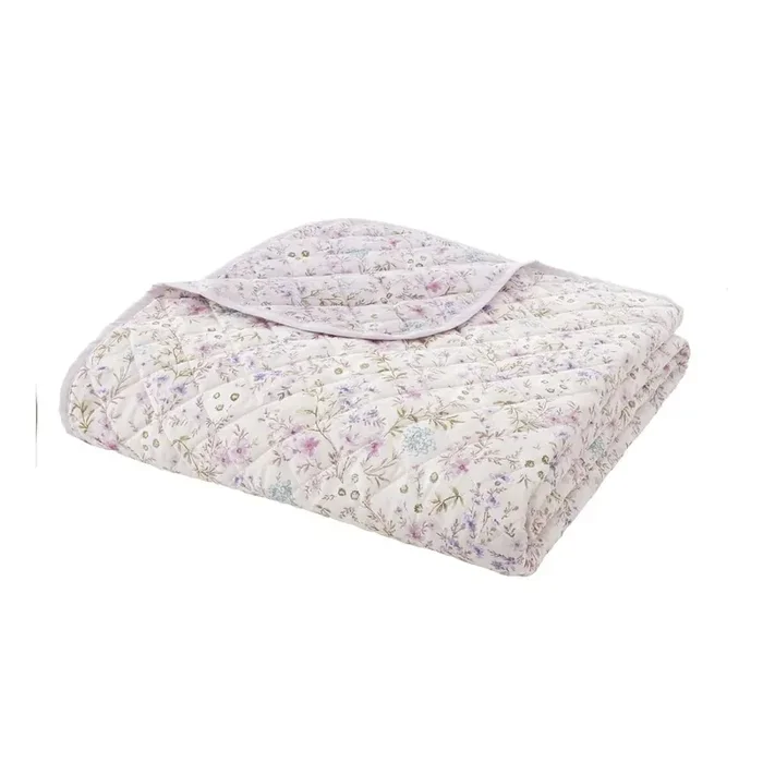 BiancaCopriletto Ditsy FloralCon rivestimento trapuntato, in cotone, lavanda/beige, 220×230 cm