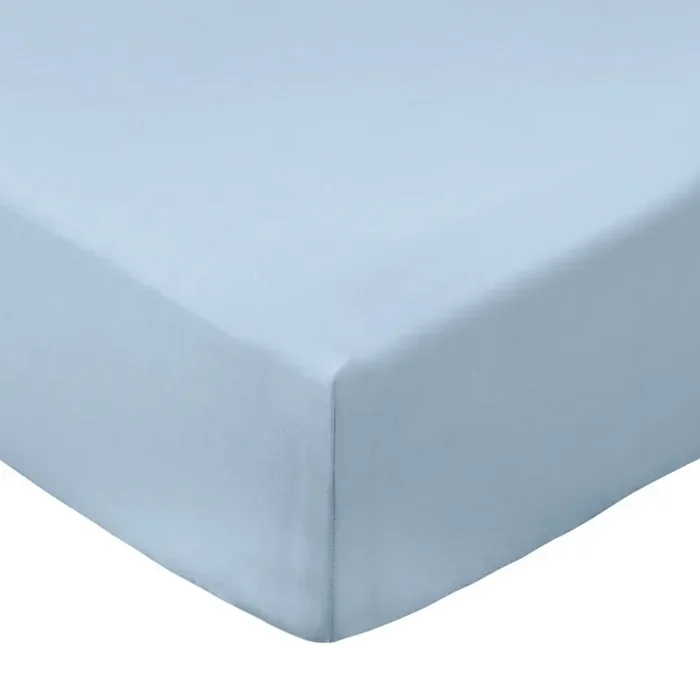 BiancaLenzuolo con angoli Cotton PercalePer letto matrimoniale/per materassi alti, in percalle di cotone, blu, 185×200 cm