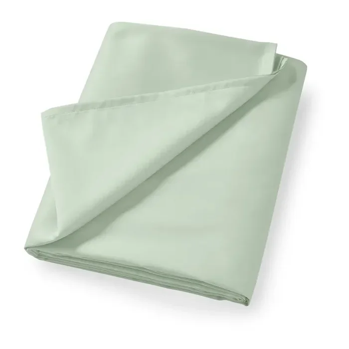 BiancaLenzuolo con angoli Cotton SateenPer letto matrimoniale, in raso di cotone, verde chiaro, 275×275 cm