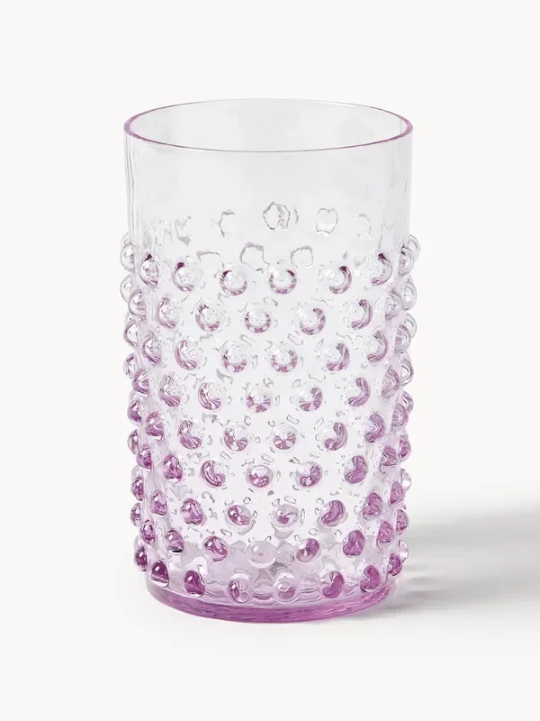 Bicchieri per acqua in vetro soffiato Hobnail 6 pz