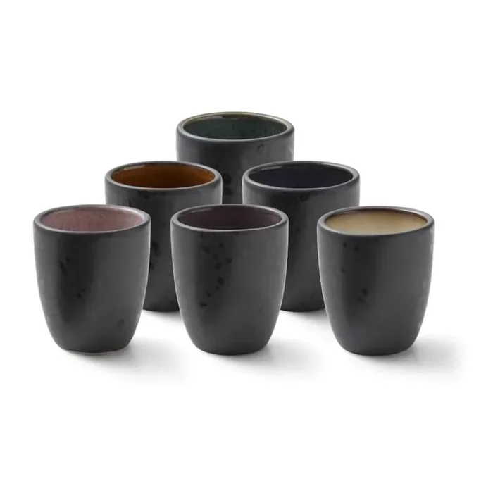 BitzTazzine in set Mensa6 pz, in gres, per espresso, nere, 100 ml