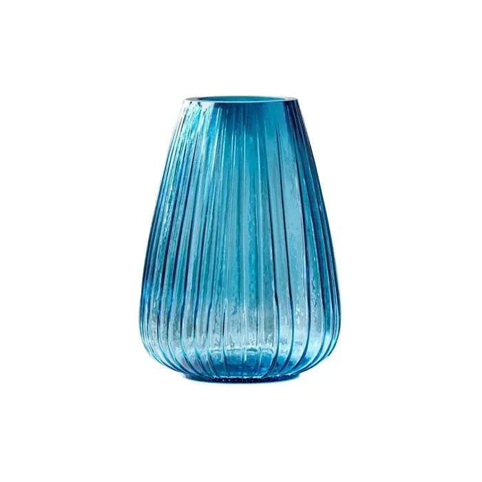 BitzVaso KusinthaIn vetro, blu scuro, ø 14 cm, altezza totale 22 cm