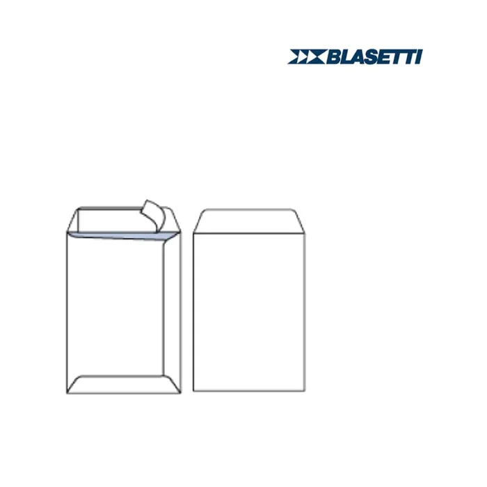 BLASETTI – 25 buste a sacco bianco 160x230mm 80gr c/strip self – 535 – Confezione risparmio da 3 PZ