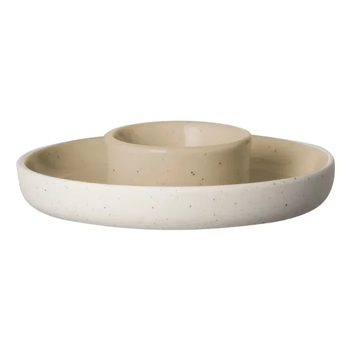 BlomusPortauova Sablo2 pz, in ceramica, giallo chiaro/beige