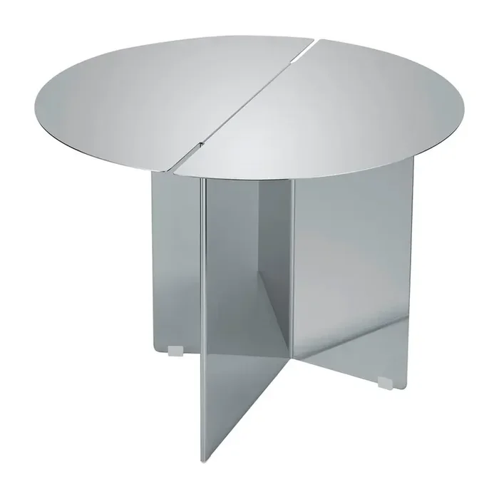 BlomusTavolino OruIn acciaio inox, color argento lucido, ø 50 cm, altezza totale 40 cm