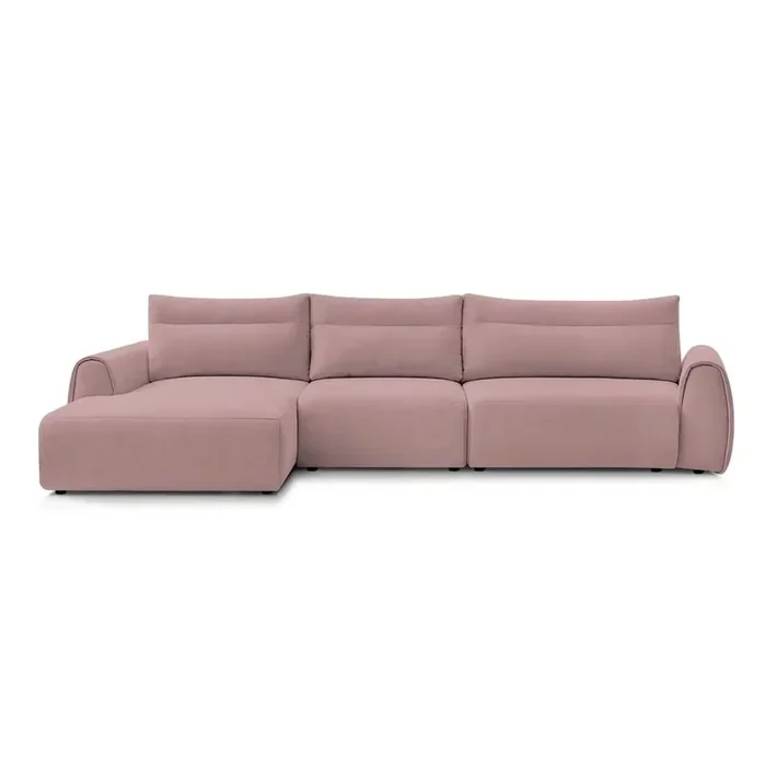 Bobochic ParisDivano angolare AdenCon penisola a sinistra/con chaise lounge, rosa chiaro, larghezza totale 386 cm